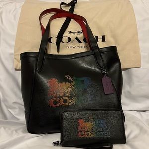 Brand new and difficult to find Coach Ombré Rainbow Carriage Pride set